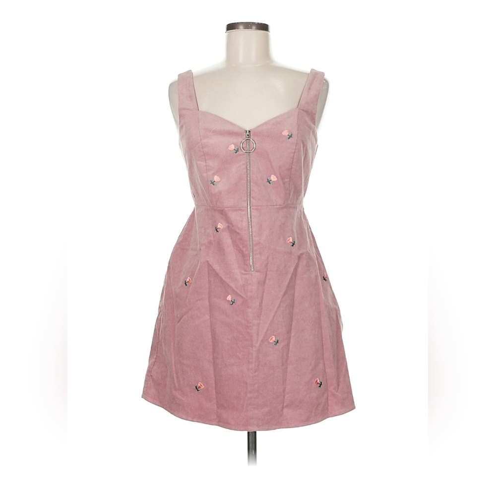 Topshop Pink Mini Dress with Floral Details